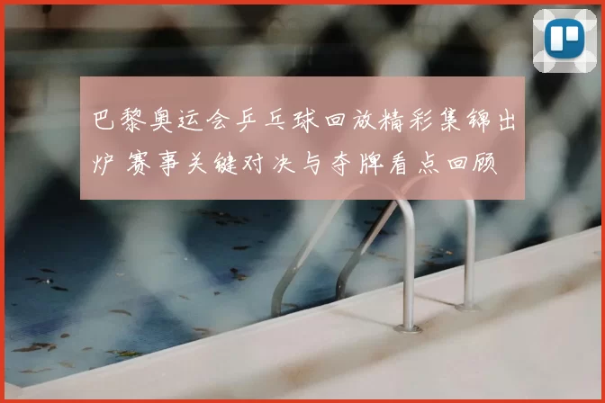 巴黎奥运会乒乓球回放精彩集锦出炉 赛事关键对决与夺牌看点回顾